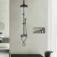 thumbnail image 1 of TFCFL Matte Black Exposed Shower Faucet Set 8 In Rain Hand Shower Mixer Double Knobs Shower Fixture Combo System, 1 of 16