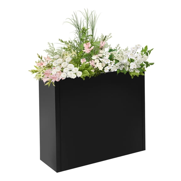 TFCFL Modern Black Planter Box Rectangular Large Flowerpot Metal Outdoor/Indoor Planter Box Growing Box
