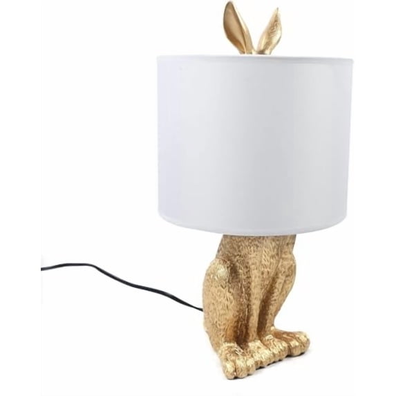 TFCFL Modern Golden Rabbit Table Lamp, Creative Cute Bunny Desk Light for Bedroom Bedside, Office, Living, Dining & Study Room, E26 Bulb Base, 60W Max (Bulb Not Included)