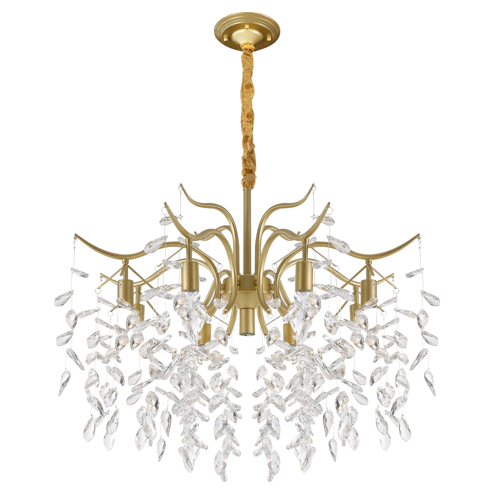 TFCFL Modern Luxury Large Crystal Chandeliers LED Ceiling Light Fixtures Pendant Lamp Adjustable Chain