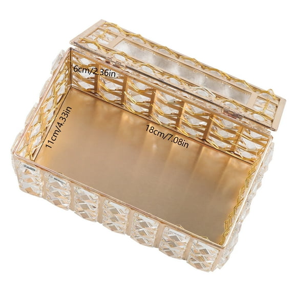 TFCFL Modern Rhinestone Tissue Box Crystal Napkin Holder Storage Case for Hotel Car Living Room