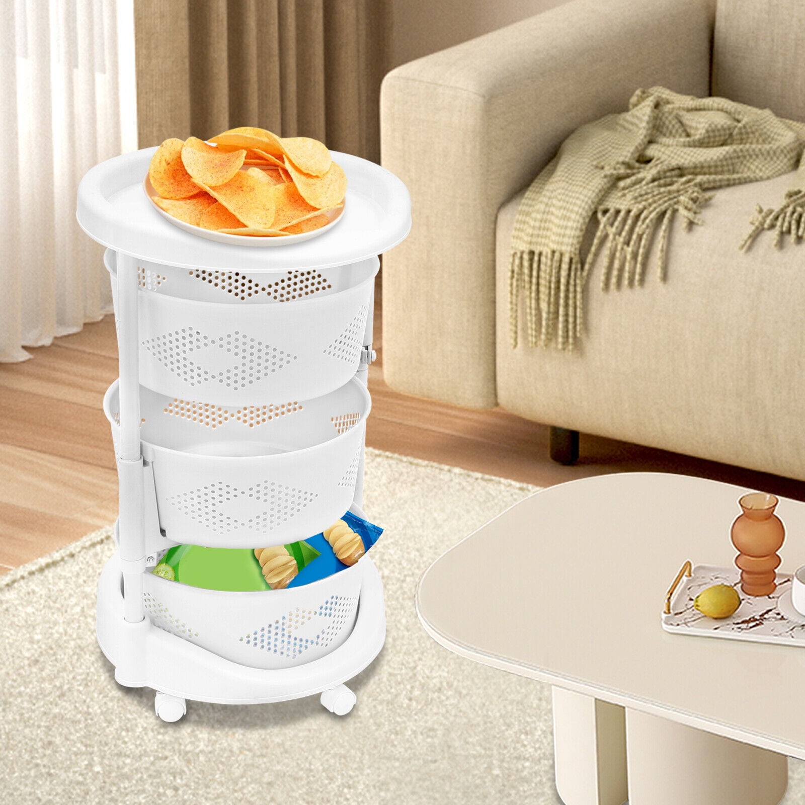 TFCFL Multi-Layer Vegetable Rotating Basket Fruit Snack Storage Rack ...