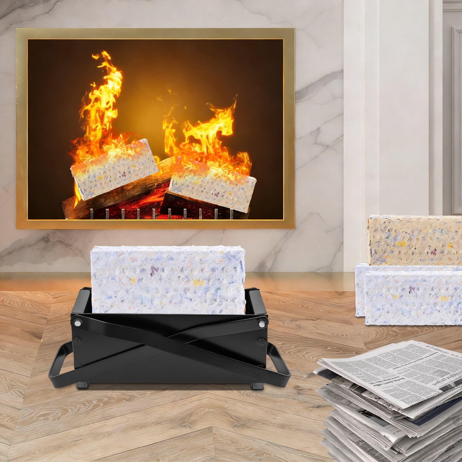 TFCFL Paper Log Briquette Maker Fire Brick Press Newspaper Logs Coal ...