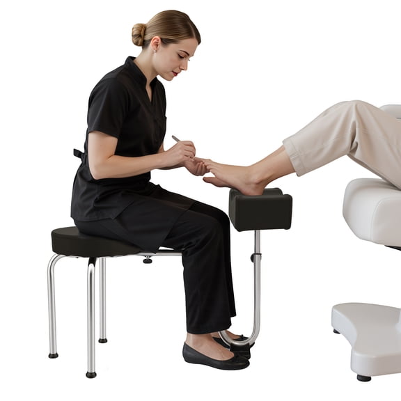 TFCFL Pedicure Foot Rest Stool Chair Adjustable Leg Rest PVC Pad Pedicure Foot Rest Stand for Nail Tech Spa Beauty Salon Studio