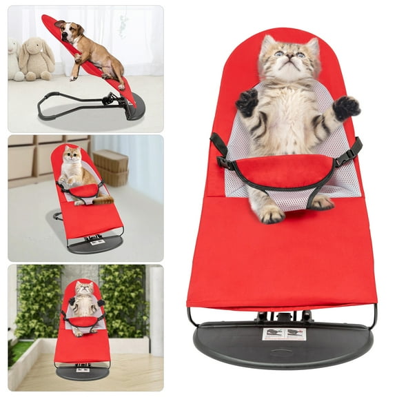 TFCFL Portable Cat Rocking Chair Dog Snoring Chair Bed Rest Accessories Pet Rocking Chair Red