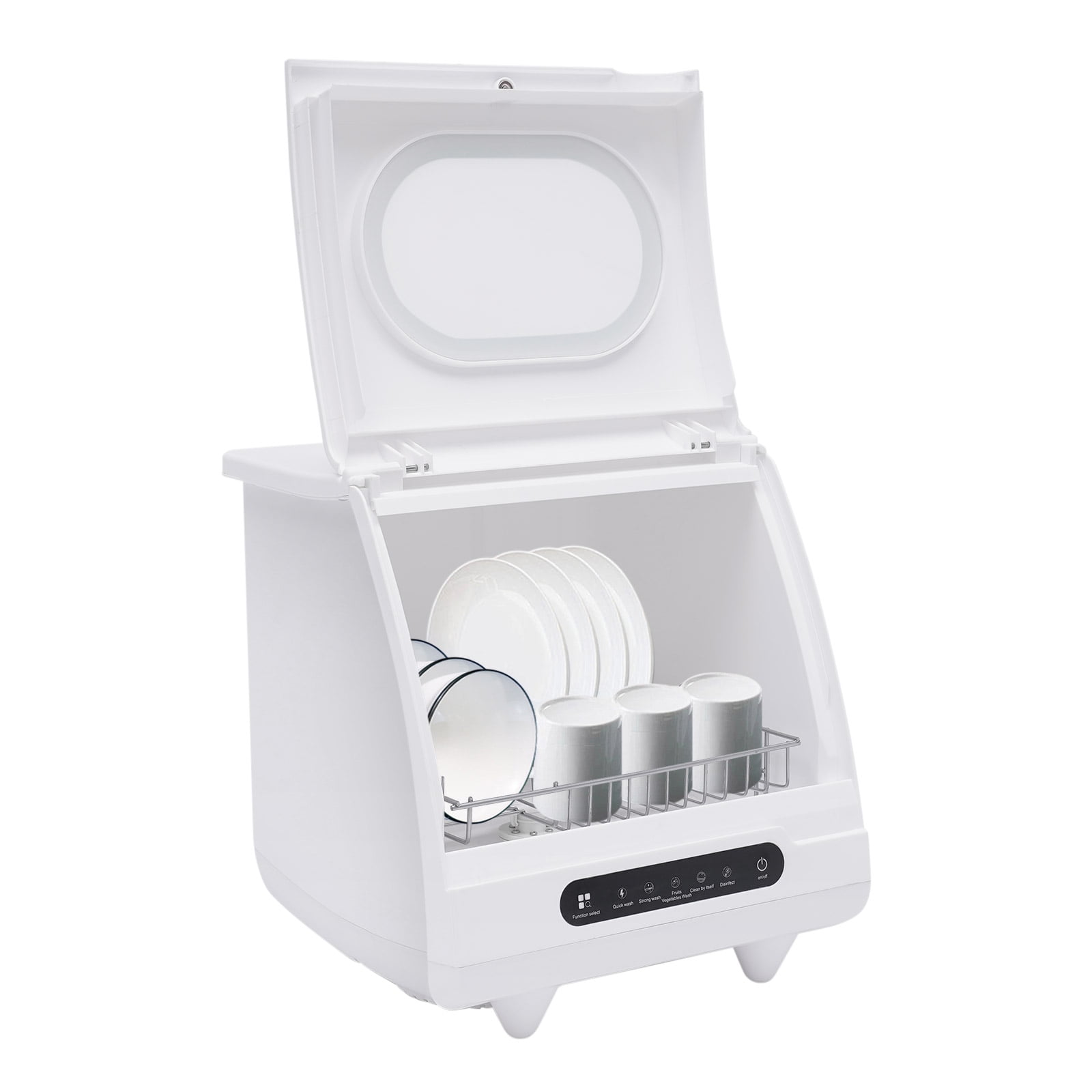 TFCFL Portable Countertop Dishwasher 5 Programs Mini Compact Dishes Washing Machine for Apartments Dorms Boats Campers RVS