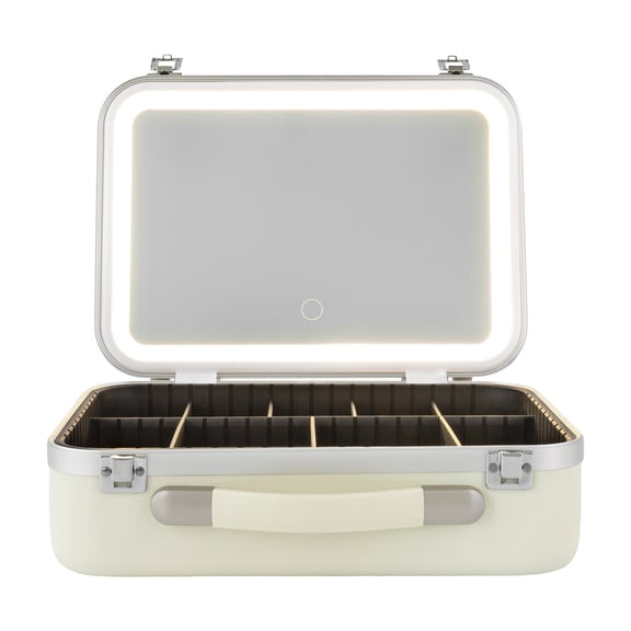 TFCFL Portable Makeup Organizer Box Cosmetic Storage Case Makeup Case with LED Light and Mirror