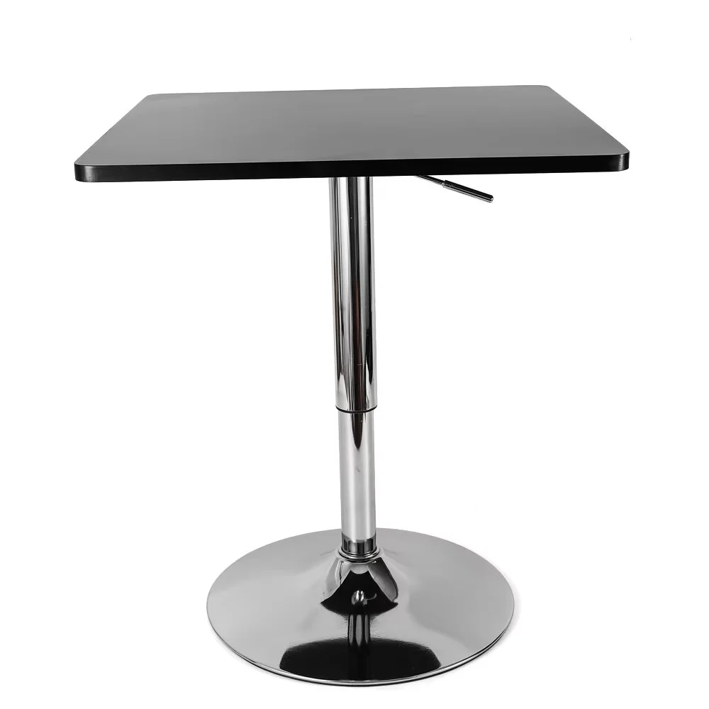 TFCFL Pub Table Square High Table with Black Top Pedestal Tall Tables