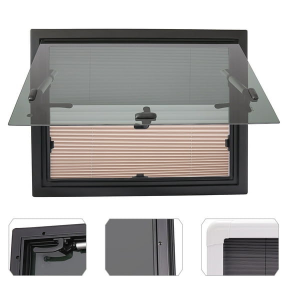 TFCFL RV Caravan Camper Van Push Out Window with Screen Trailers Venting Window Rectangular 65 Opening 60*45cm