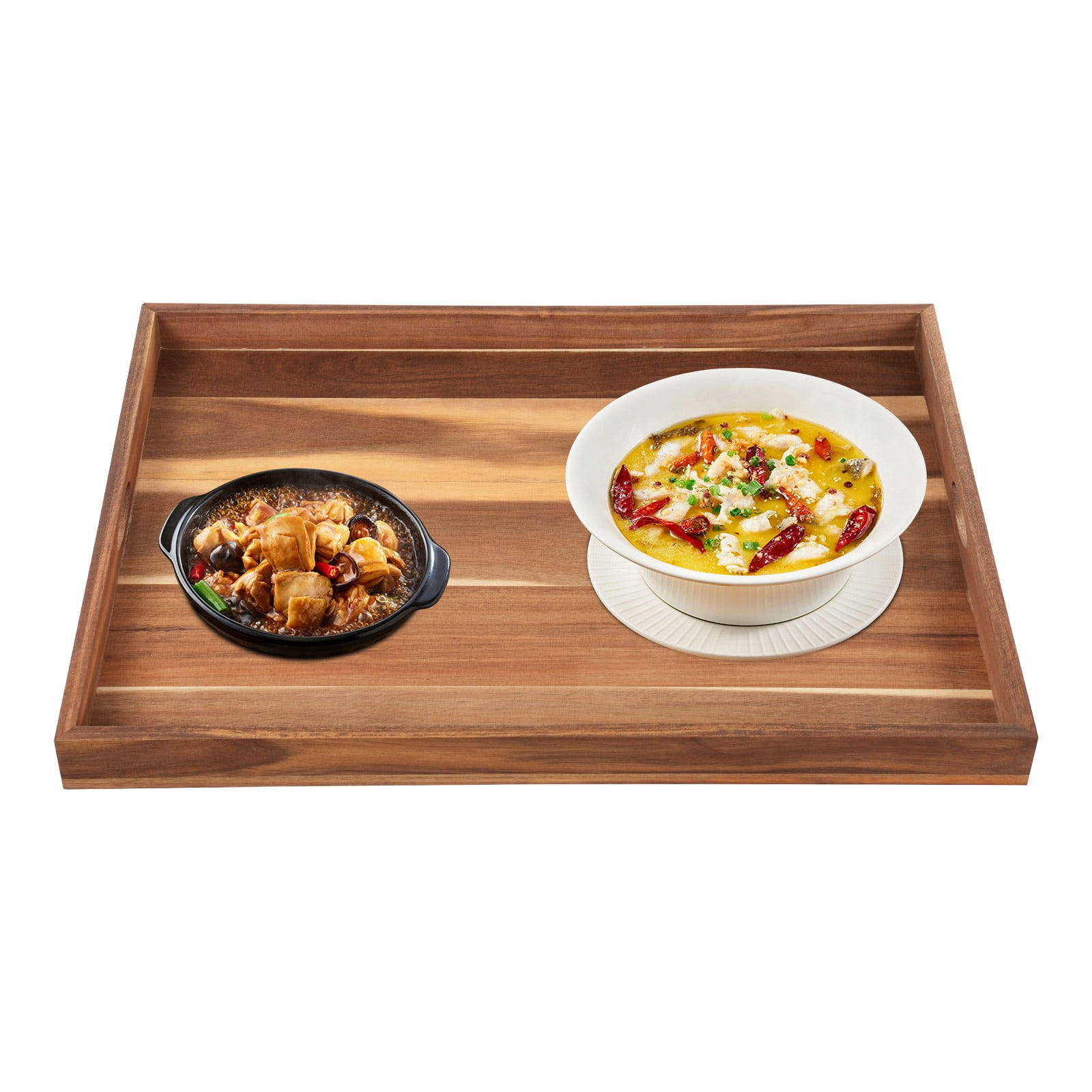 TFCFL Rectangle Stove Cover Acacia Wood Stovetop Protector Cover Large Serving Tray Cutting Board
