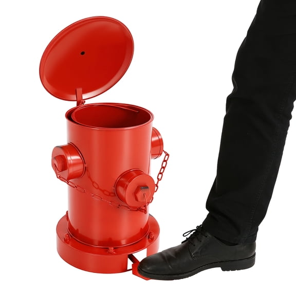 TFCFL Retro Red Fire Hydrant Trash Can Pedal Trash Can Indoor Outdoor Waste Bin 1.27Gal Capacity