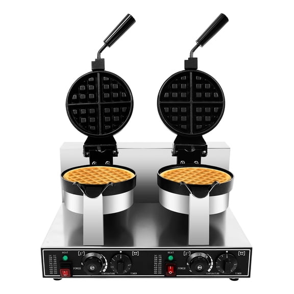 TFCFL SZ-RW-2 Commercial Dual Head Belgian Waffle Maker Rotating Double Waring Breakfast Maker 2400W