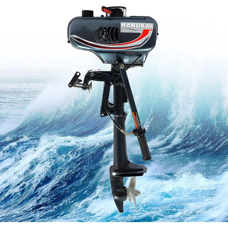 Tfcfl Outboard Motor Boat Engine, 3.5HP 2 Stroke Outboard Motor Marine Inflatable Fishing Boat Engine with CDI Water Air Cooling System (3.5HP 2
