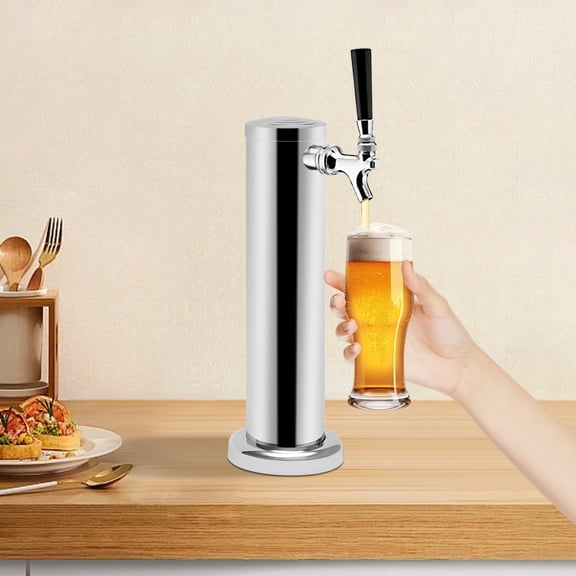 TFCFL Stainless Steel Beer Dispenser Single Tap Beer Tower Beverage Dispenser Deck Mounting