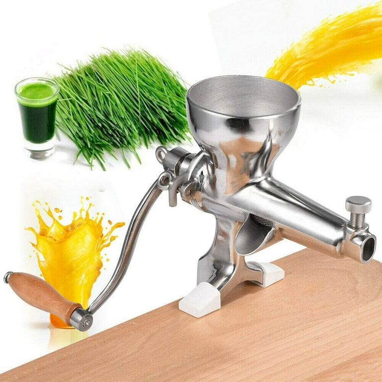 TFCFL Stainless Steel Manual Wheatgrass Juicer Hand Crank Fruit Vegetable Orange Juice Press Extractor Table Clip on Type
