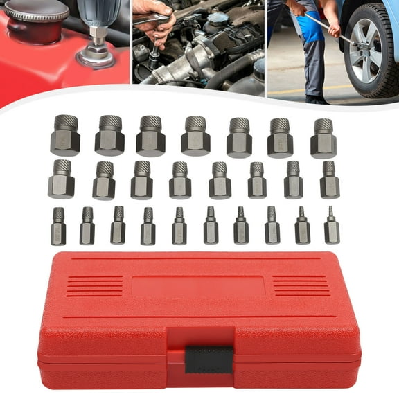 TFCFL Stripped Bolt Extractor Impact Socket Set Damaged Bolt Remover Easy Out 25 PCS