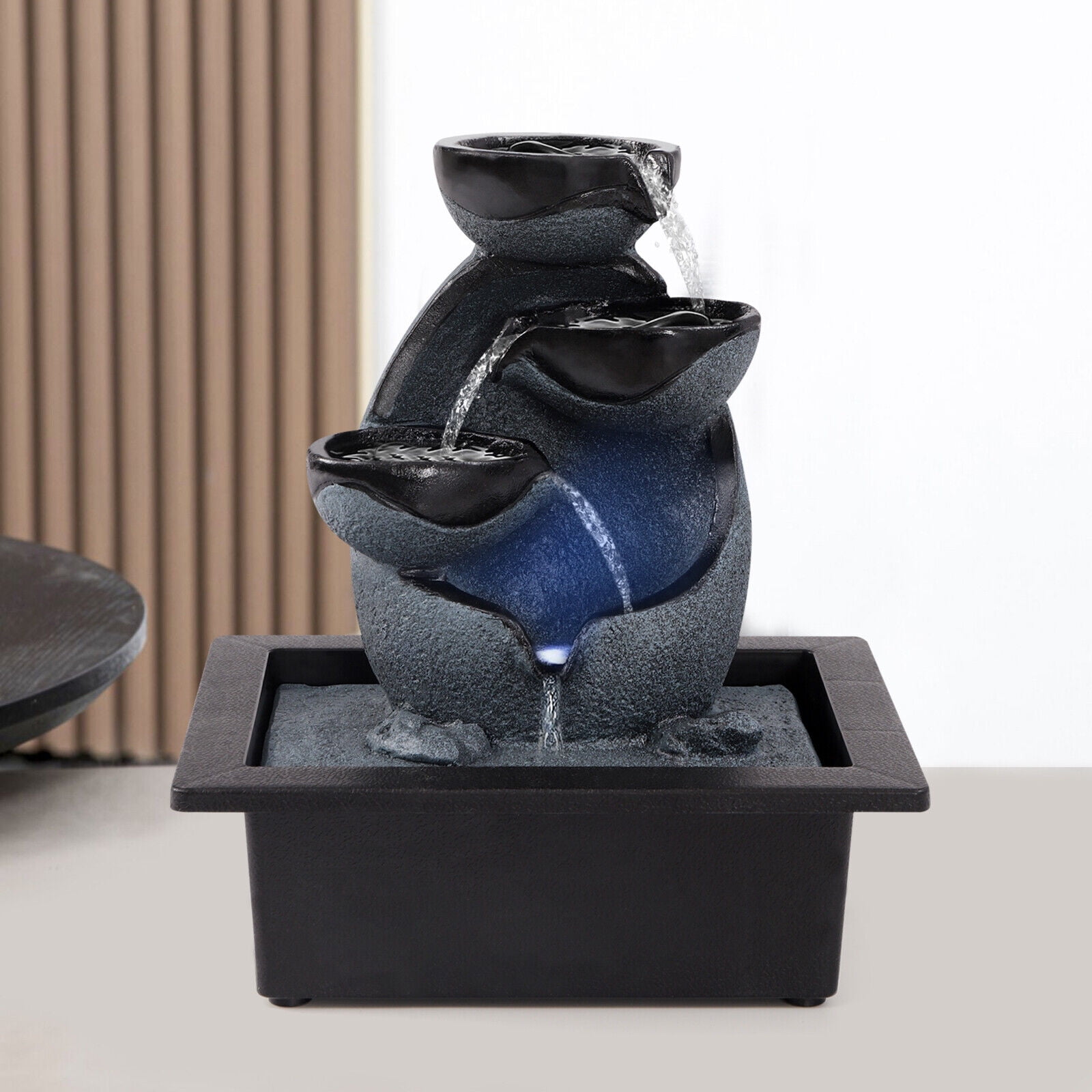 TFCFL Tabletop Water Fountain Ornament Indoor Meditation Waterfall
