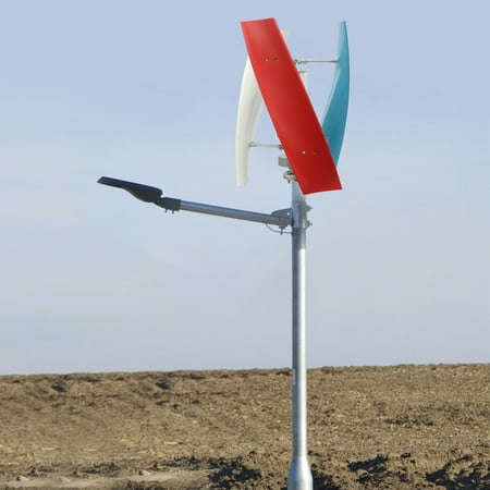TFCFL Vertical Wind Turbine Wind Generator Kit w/ Auxiliary Wind Wheel Wind Turbine