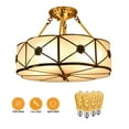 thumbnail image 1 of TFCFL Vintage Ceiling Light Chandelier Stained Glass Pendant Lamp Flush Mount Lighting Fixture 110-220V, 1 of 12