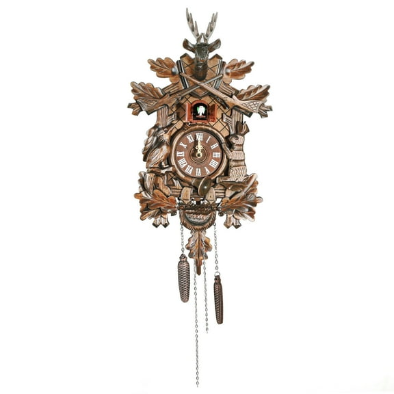 TFCFL Vintage Clock German Black Forest Wooden Hunter Cuckoo Clock Wall Hanging Clock Decoration