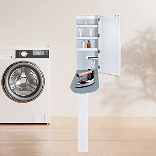 TFCFL Wall Mounted Ironing Board with Storage Cabinet, Built in Ironing ...