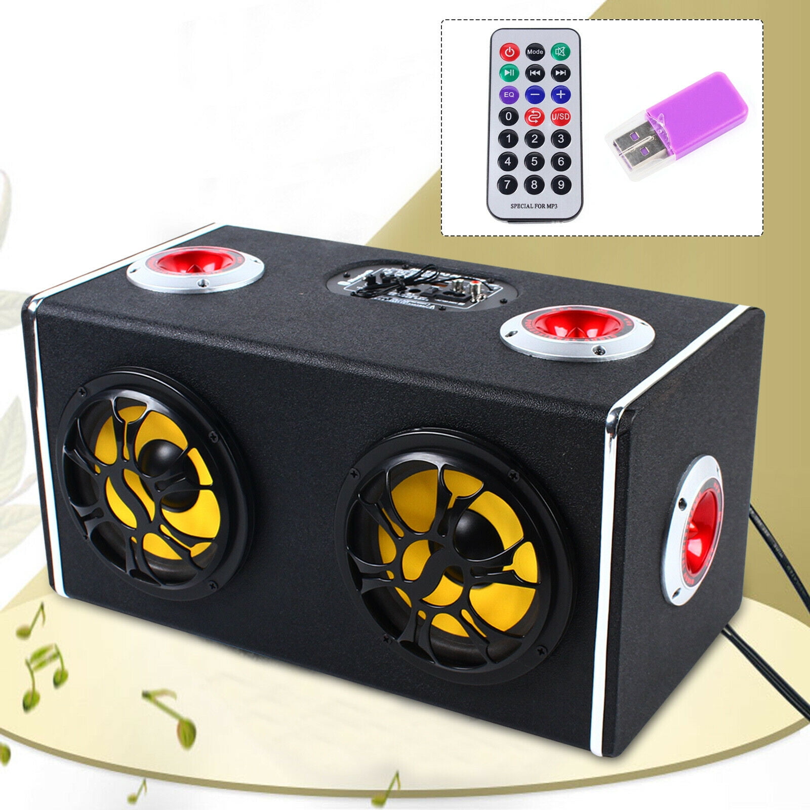 TFCFL Wireless Bluetooth Car Speaker 360° Surround Bass Subwoofer