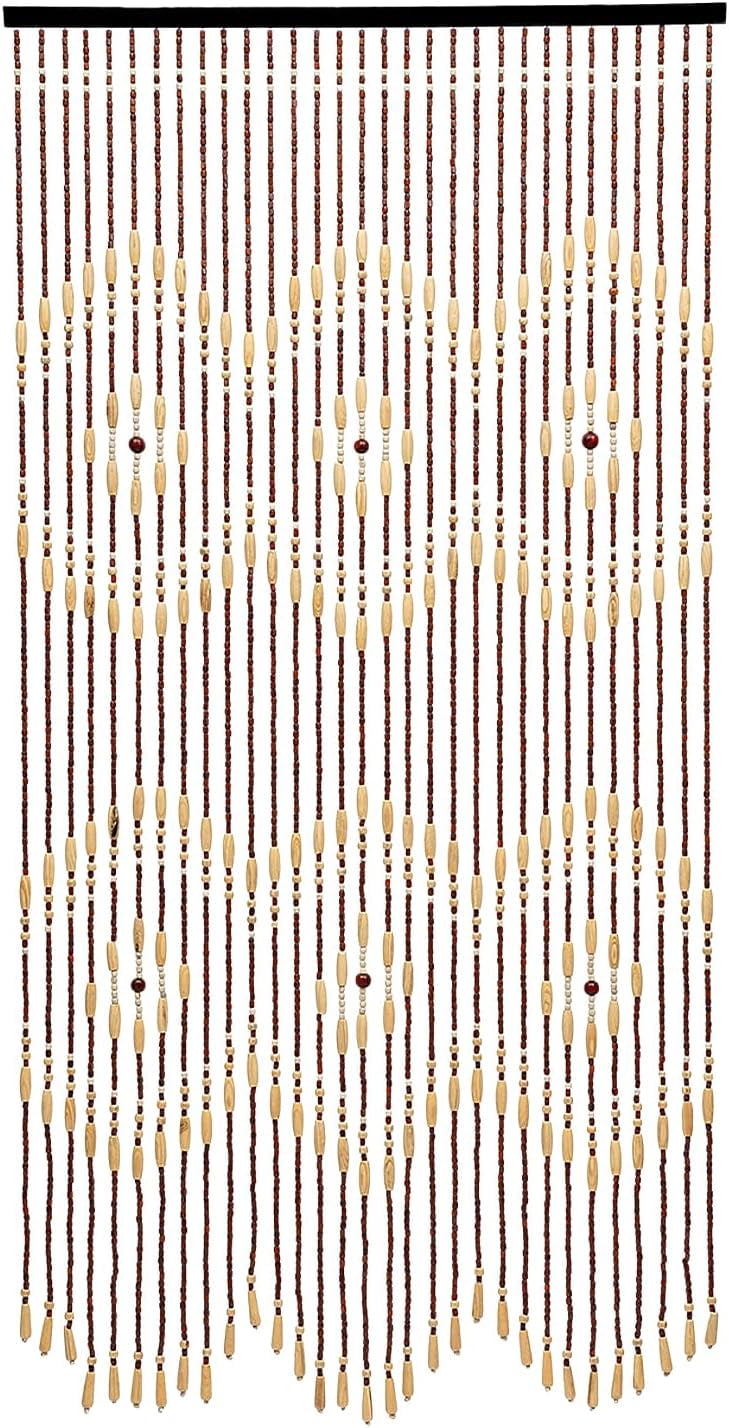 TACHILC Flower Bamboo Beaded Curtain, Hanging Curtain For