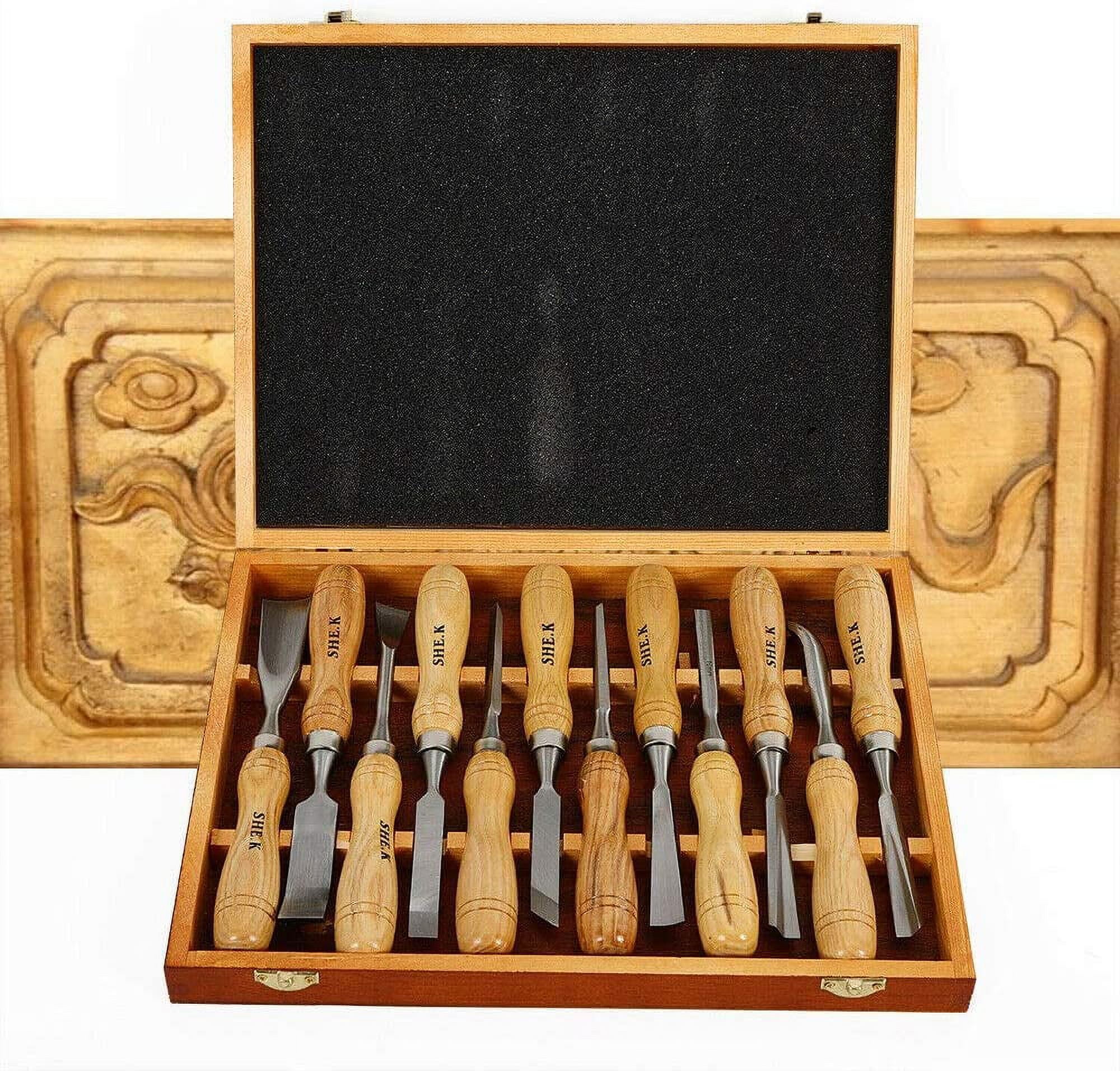 12 Piece Wood Carving Hand Chisel Tool Set Professional Woodworking Go 
