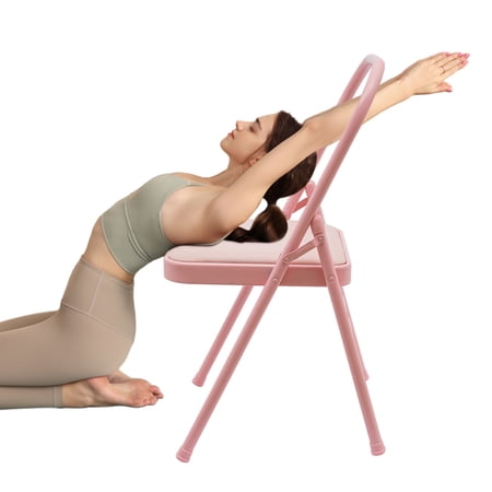 Yoga Practice Balance Chair Foldable Yoga Auxiliary Chair w/ Lumbar Back Support