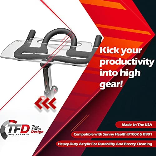 TFD The Sunny Tray Compatible with Sunny Health B1002 B901 Models Made in The USA Work Ride Desk Holder for Laptop Tablet Phone Books Models B1002