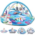 thumbnail image 1 of TFDER Baby Gym and Infant Play mat,Play Mat & Play Gym, Combination Baby Activity Gym for Sensory Exploration and Motor Skill Development from Baby to Toddler.(Bluer), 1 of 7