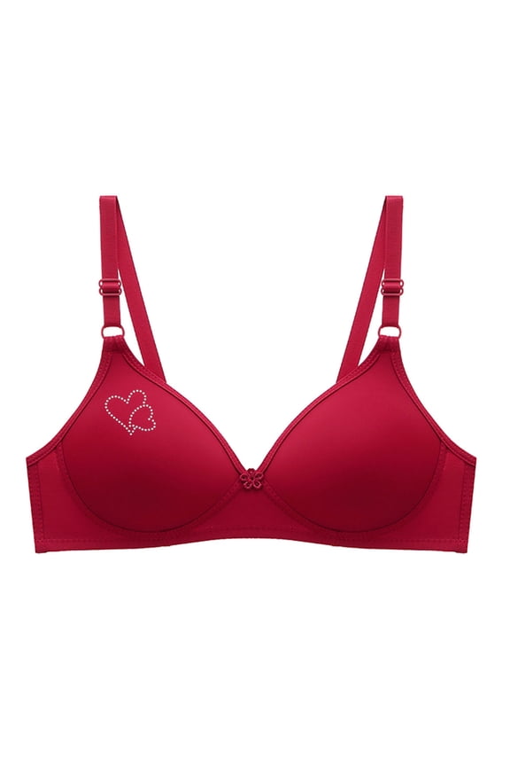Bras for Women Small Cup Seamless Underwear Bra without Underwire Full Coverage Brassiere Tops Underwear Red