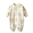 thumbnail image 1 of TFEOQRY Baby Boys and Girls Cotton Romper Long Sleeved Cartoon Printed Newborn Baby Sleepwear Crawling Clothes Baby Jumpsuit Rompers White, 1 of 3