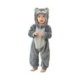 thumbnail image 1 of TFEOQRY Baby Cute Animal Shaped Rompers Long Sleeve Hooded Jumpsuit Cute Flannel Clothes Rompers Gray, 1 of 8