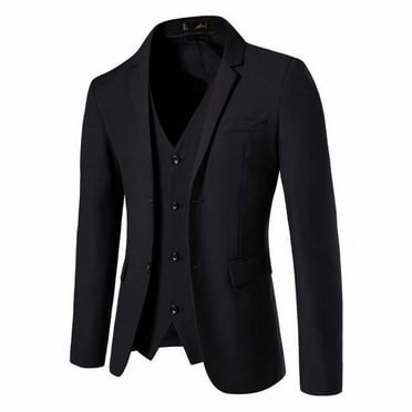 TFEOQRY Blazer Overcoat for Men Solid Color Single Breasted Closure Collar Suit Long Sleeved Lapel Suit Jacket Black