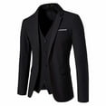 thumbnail image 1 of TFEOQRY Blazer Overcoat for Men Solid Color Single Breasted Closure Collar Suit Long Sleeved Lapel Suit Jacket Black, 1 of 3