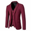 thumbnail image 1 of TFEOQRY Blazer Overcoat for Men Solid Color Single Breasted Closure Collar Suit Long Sleeved Lapel Suit Jacket Burgundy, 1 of 3