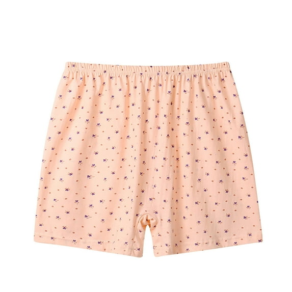 TFEOQRY Boxers Briefs for Women Solid Color Cotton Mid Waist Middle-Aged and Elderly Underwear Loose Angle Underwear Yellow