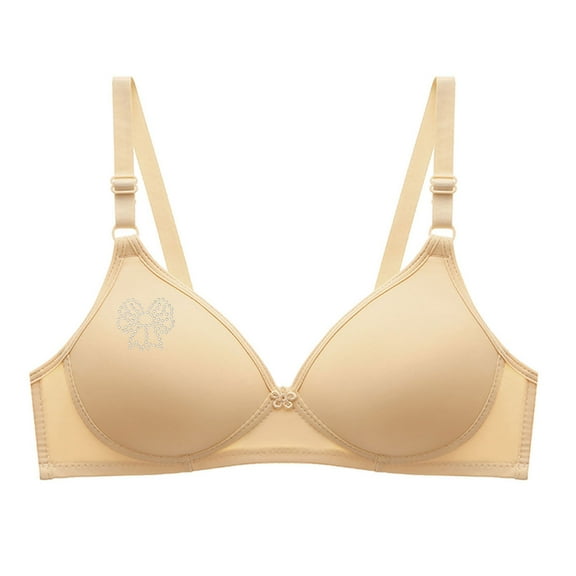 TFEOQRY Bras for Women Small Cup Seamless Underwear Bra without Underwire Full Coverage Brassiere Tops Underwear Beige