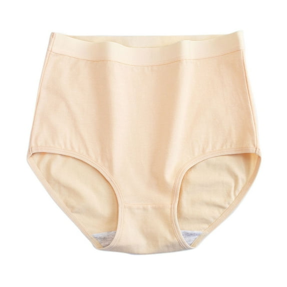 TFEOQRY Briefs Underwear for Women Solid Color Cotton Mid Waist Fashion Solid Color Breathable Leisure Briefs Beige