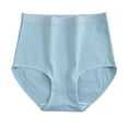 thumbnail image 1 of TFEOQRY Briefs Underwear for Women Solid Color Cotton Mid Waist Fashion Solid Color Breathable Leisure Briefs Light Blue, 1 of 2