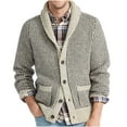 thumbnail image 1 of TFEOQRY Cardigan Sweater Coat for Men Fashion Solid Color Button Knitwear Long Sleeved Lapel Sweater Top Beige, 1 of 5