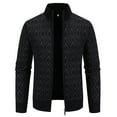 thumbnail image 1 of TFEOQRY Men's Full Zip Cardigan Sweater Argyle Pattern Long Sleeve Knitted Outerwear Fall Winter Warm Jacket Black, 1 of 8