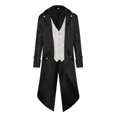 thumbnail image 1 of TFEOQRY Casual Jacket for Men Fake Two Gothic Steampunk Medieval Spliced Tailcoats Long Sleeve Hoodless Outwear White, 1 of 3