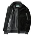 thumbnail image 1 of TFEOQRY Casual Jacket for Men New Fashionable Corduroy Overcoat Long Sleeve Hoodless Outwear Black, 1 of 5