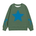 thumbnail image 1 of TFEOQRY Children Boys And Girls Hoodless Sweatshirts Long Sleeved Round Neck Top Pentagram printed tops, 1 of 4