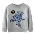 thumbnail image 1 of TFEOQRY Children Boys And Girls Pullover shirt tops Cute Robot Printed Long Sleeved Round Neck Top, 1 of 9
