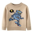 thumbnail image 1 of TFEOQRY Children Boys And Girls Pullover shirt tops Cute Robot Printed Long Sleeved Round Neck Top, 1 of 3