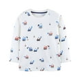 thumbnail image 1 of TFEOQRY Children Boys And Girls cotton pullover Fashionable printed Long Sleeved Round Neck Striped Top, 1 of 6