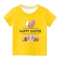 thumbnail image 1 of TFEOQRY Children Boys Girls Fashion T-shirts Cute Easter Ears Easter Eggs Print Round Neck Short Sleeve Top, 1 of 4